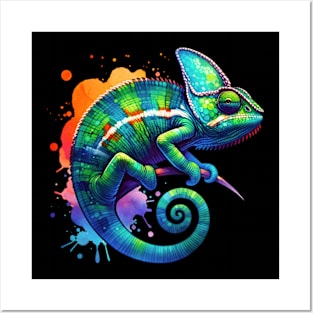 Watercolor Veiled Chameleon Posters and Art